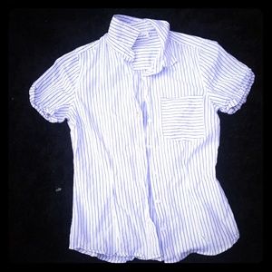 White w/ blue stripes cotton shirt